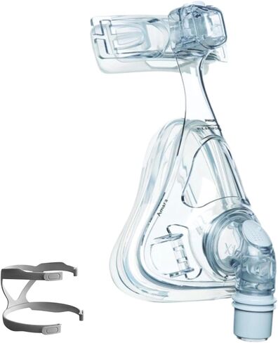 قناع CPAP لكامل الوجه، مجموعة كاملة مع حزام للرأس وإطار ومرفق ووسادة مقاس L in Kuwait