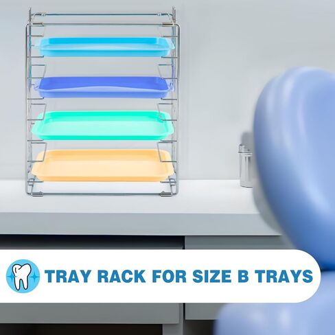 Moxweyeni Instrument Tray Rack Dental Instruments Organizer Chrome Tray Rack for Size B Trays and Lids, Holds 8 Trays in Saudi Arabia