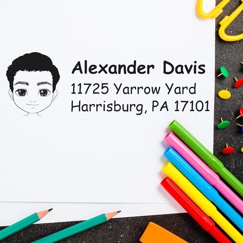 Avatar Stamp Pre-Inked - Custom Home Address Stamper, Personalized Return Address Stamp, 7/8 X 2-1/4, Long-Lasting Ink, 5 Color Options - Personalized Stamp in Saudi Arabia