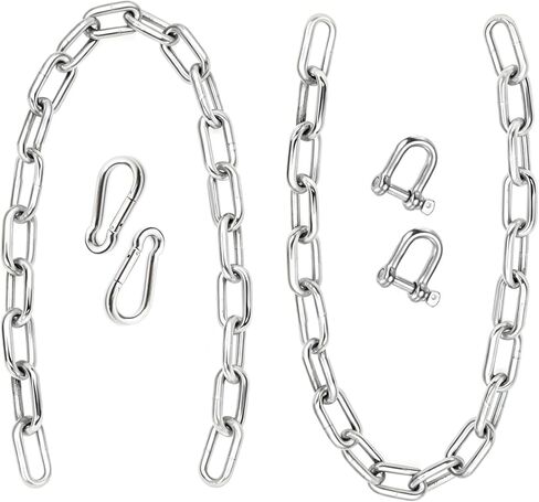 سلسلة لفائف من الفولاذ المقاوم للصدأ، سلسلة من الفولاذ المقاوم للصدأ مقاس 4 مم × 11.8 بوصة، سلسلة من الفولاذ المقاوم للصدأ شديدة التحمل لأكياس التثقيب، سلسلة معدنية مزخرفة للكراسي المعلقة، والثريات، والدرابزين، والحيوانات الأليفة in Kuwait