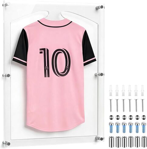 Thyle 32" x 24" Large Sports Jersey Display Case UV Protection Acrylic Wall Mount Display Frame for Football Hockey Basketball Baseball Uniforms Oversized Memorabilia Shadow Box Gift for Fans in Saudi Arabia