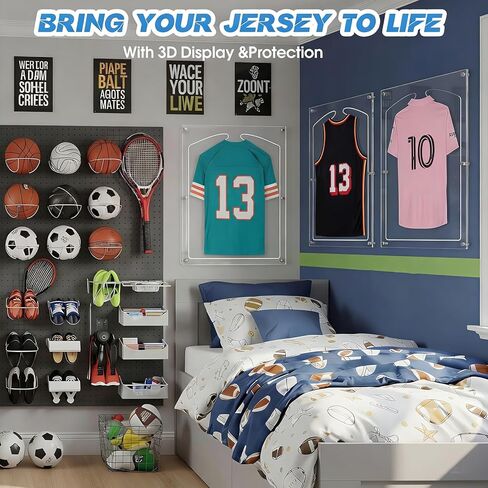 Thyle 32" x 24" Large Sports Jersey Display Case UV Protection Acrylic Wall Mount Display Frame for Football Hockey Basketball Baseball Uniforms Oversized Memorabilia Shadow Box Gift for Fans in Saudi Arabia