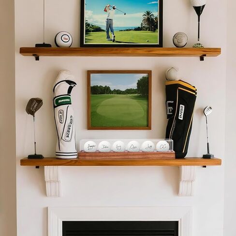 Acrylic Golf Ball Display Case - UV Protected Clear Display Box for 6 Golf Balls, Solid Wood Desktop Golf Decor for Office, Home, Man Cave - Memorabilia Display Holder (Golf Balls Not Included) in Saudi Arabia