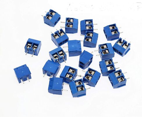 100 Pieces 2-Pin Screw Terminal Block Connector 5.08mm Pitch PCB Mount Blue US in Saudi Arabia