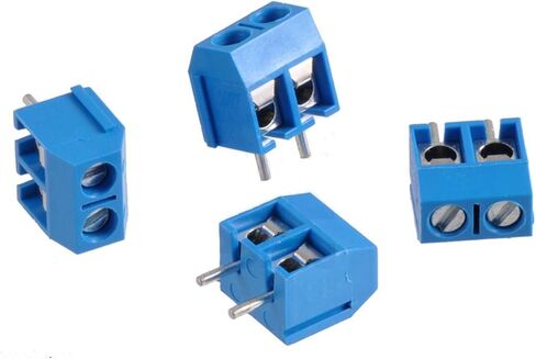 100 Pieces 2-Pin Screw Terminal Block Connector 5.08mm Pitch PCB Mount Blue US in Saudi Arabia
