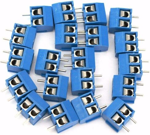 100 Pieces 2-Pin Screw Terminal Block Connector 5.08mm Pitch PCB Mount Blue US in Saudi Arabia