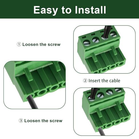 15Pcs 4 Pin Screw Terminal Block Connector Kit, 5.08mm Pitch Pluggable with 4 Pin Phoenix Plug 300V 15A for 24-12AWG Cable in Saudi Arabia