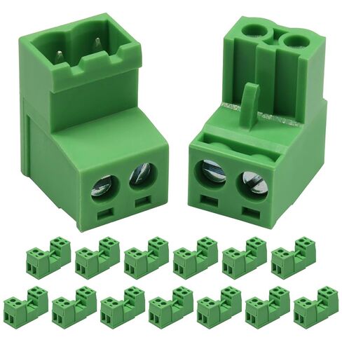 15Pcs 4 Pin Screw Terminal Block Connector Kit, 5.08mm Pitch Pluggable with 4 Pin Phoenix Plug 300V 15A for 24-12AWG Cable in Saudi Arabia