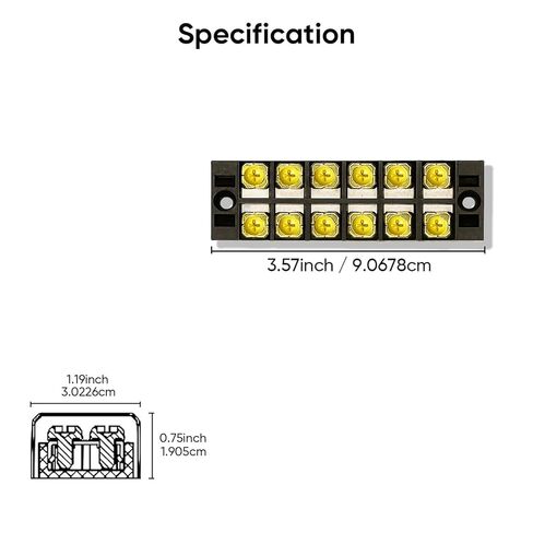 كتلة طرفية 2 ملفوفة 6 دوائر 30 أمبير 450 فولت محطات برغي مزدوجة الصف وموصلات 24 قطعة in Kuwait