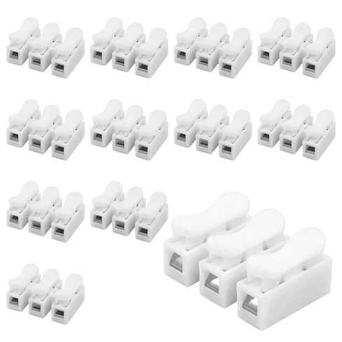 20 قطعة موصل سلك سريع، كتلة طرفية موصل كابل زنبركي CH3، كتلة طرفية من نوع الضغط لتوصيل شريط الضوء LED/الاستخدام الكهربائي in Kuwait