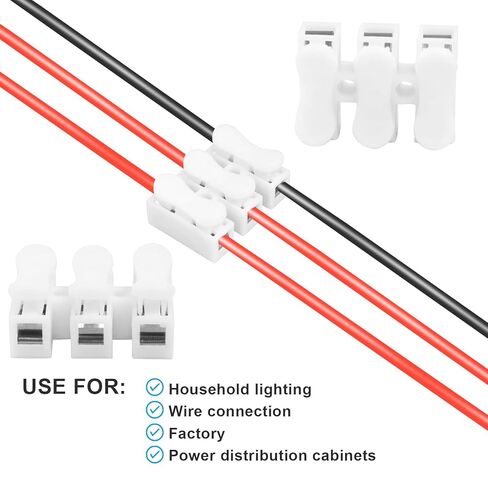 20 قطعة موصل سلك سريع، كتلة طرفية موصل كابل زنبركي CH3، كتلة طرفية من نوع الضغط لتوصيل شريط الضوء LED/الاستخدام الكهربائي in Kuwait