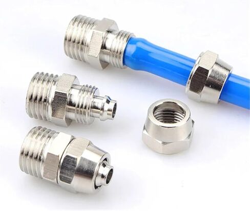 PC Copper Material Connector Pneumatic Screw Thread 4mm-16mm Hose Tube One Touch Push Into Fittings 1Pcs(PC10-04) in Saudi Arabia