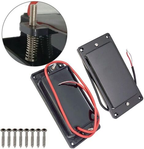 MX0310D 2 قطعة جيتار مختوم هامبوكر التقاطات مزدوجة لفائف الجسر والرقبة مجموعة لاستبدال أجزاء الجيتار الكهربائي LP، مجموعة التقاط هامبوكر صغيرة، بيك اب، أسود in Kuwait