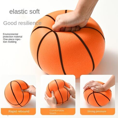 2026 Silent Basketball,Size 7 (29.5") Quiet Indoor Dribbling Ball for Kids, Teens & Adults,Airless PU Foam, Real Feel Grip, High Bounce, for Basketball Lovers & Home Sports Fun in Saudi Arabia