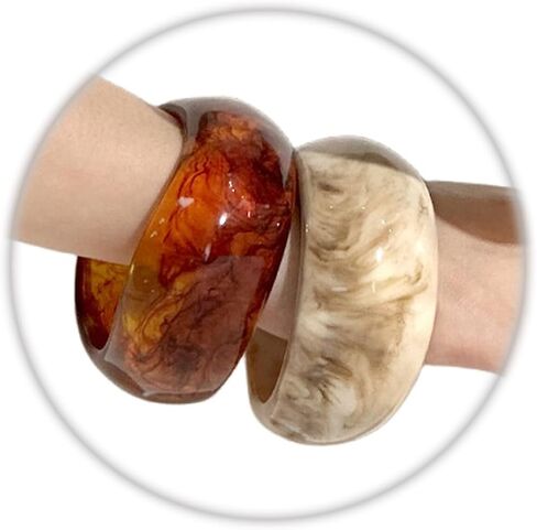 Colorful Chunky Resin Bangle Bracelet Set for Women Geometric Acrylic Big Cuff Bracelets Punk Thick Wide Statement Bangle Bracelets for Women Resin Jewelry in Saudi Arabia
