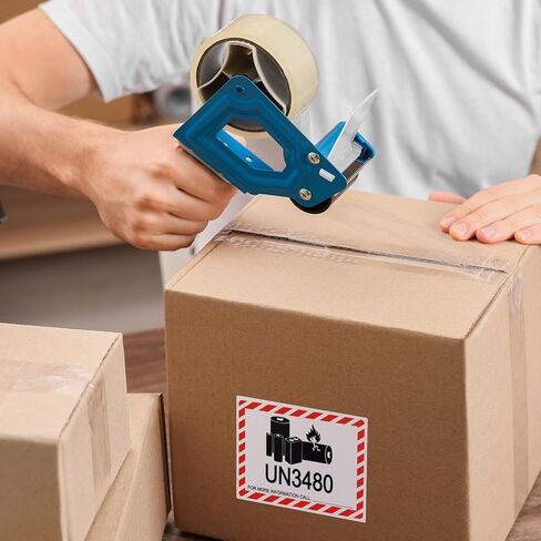 100 PCS UN3480 Caution Lithium Battery Labels - 4 x 2.75 Inch Lithium Ion Adhesive Safety Stickers for Shipping Smaller Packages Only in Saudi Arabia