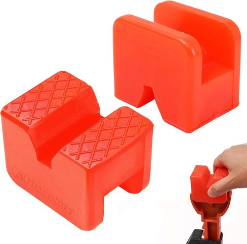 Polyethylene Jack Stand Pads Adapter Universal Slotted Frame Rail Pinch Welds Protector Jack Pads Adapter -6tons Red (36mm =1.4") in Saudi Arabia