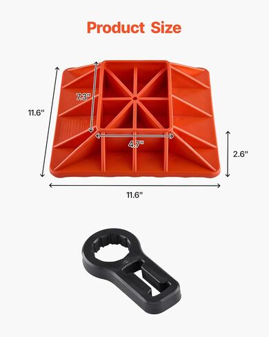 VEVOR High Lift Jack Base and Handle Keeper, 11.6" x 11.6" Off Road Jack Stand Base with 7000 Pound Capacity, Heavy-Duty Farm Jacks Support Stand for Most Jacks with 7.3" x 4.7" Base, Red in Saudi Arabia