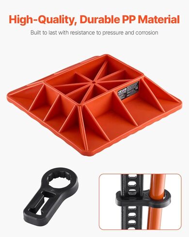 VEVOR High Lift Jack Base and Handle Keeper, 11.6" x 11.6" Off Road Jack Stand Base with 7000 Pound Capacity, Heavy-Duty Farm Jacks Support Stand for Most Jacks with 7.3" x 4.7" Base, Red in Saudi Arabia