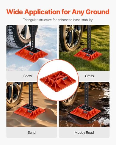 VEVOR High Lift Jack Base and Handle Keeper, 11.6" x 11.6" Off Road Jack Stand Base with 7000 Pound Capacity, Heavy-Duty Farm Jacks Support Stand for Most Jacks with 7.3" x 4.7" Base, Red in Saudi Arabia