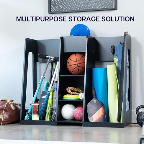 منظم حقائب الجولف من لايف فايندز، حامل تخزين للمرآب مع مقصورتين جانبيتين، 3 مكعبات وسطية، وأكثر من ذلك، أسود، LF-GBS1 in Kuwait