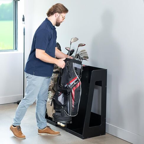 منظم حقائب الجولف من لايف فايندز، حامل تخزين للمرآب مع مقصورتين جانبيتين، 3 مكعبات وسطية، وأكثر من ذلك، أسود، LF-GBS1 in Kuwait