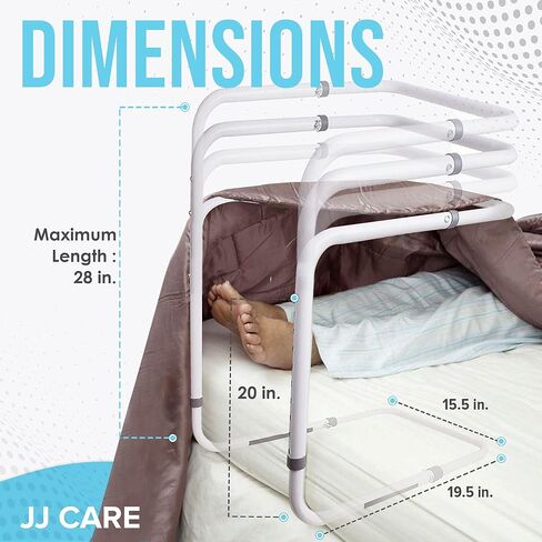 JJ CARE Blanket Lifters for Feet - Steel and Aluminum Blanket Lifter for Foot of Bed - Adjustable Blanket Lifter 20 to 28 inches for Elderly, Foot Cramping, Surgery Recovery, and Arthritis in Saudi Arabia