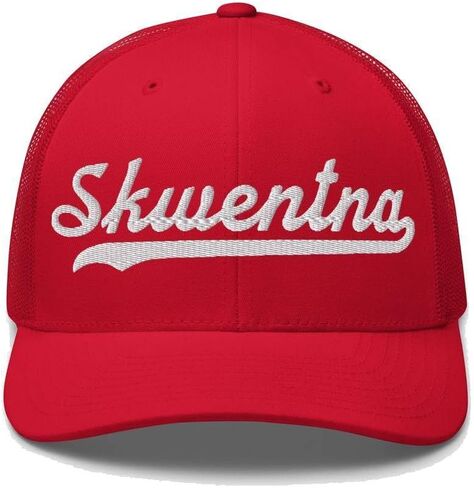 Skwentna قبعة Skwentna قبعة سائق الشاحنة البيسبول النصي قبعة مطرزة خمر شبكة رياضية سووش هدية تذكارية أغطية الرأس AK in Saudi Arabia
