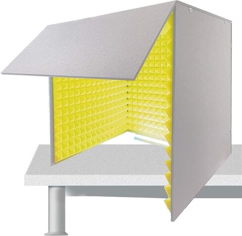 Portable Vocal Recording Booth Isolation Booth Desktop Soundproof Cover Self Made Sound Booth Box Vocal Absorbing Shield High Density Absorbent Foam to Filter Vocal,Yellow-80 * 80cm in Saudi Arabia