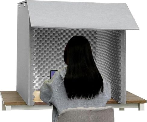 Desktop Sound Enclosures, Portable Vocal Studio Sound Enclosures, High Density Acoustic Foam for Vocal Filtering, Microphone Sound Enclosures, Audio Soundproofing Platforms,Grays in Saudi Arabia