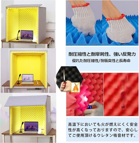 Portable Vocal Booth,Desktop Soundproof Cover,Isolation Booth,Self Made Sound Recording Studio Equipment,Microphisolation Absorbing Shield,for Studio Desk,Yellow in Saudi Arabia