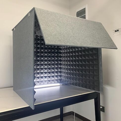 Microphone Isolation Booth Cube, Portable Sound Recording Shield Box,Desktop Soundproof Cover,Vocal Recording Booth,self Made Portable Sound Recording Vocal Booth Box,Vocal So,Black in Saudi Arabia
