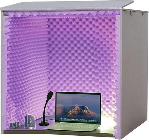 Desktop Acoustic Enclosures, Portable Vocal Booths, Homemade Portable Vocal Booth Boxes, Acoustic Enclosures for Vocals, Acoustic Foam Panels for Filtering Vocals,Yellow-80x80x80CM in Saudi Arabia