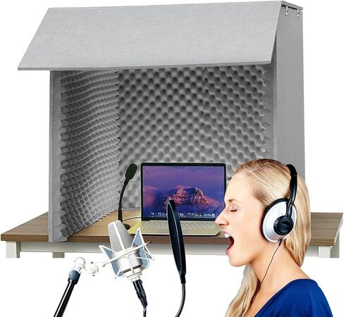 Portable Studio Equipment, Soundproof Booths, Microphone Isolators, Desktop Soundproof Enclosures for Recording Studio-Quality Audio,Lake Blue-80 * 80 * 80cm in Saudi Arabia