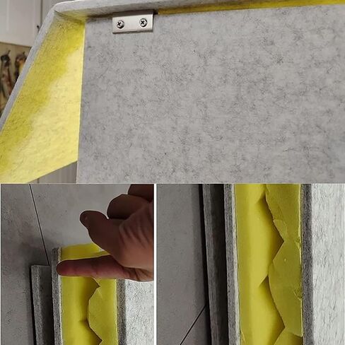 Soundproof Booth Desktop Partition Booth with Top Panel Home-Made Portable Studio Enclosure for Music Studio Bedroom Home, Noise Reduction/Yellow,Grey in Saudi Arabia