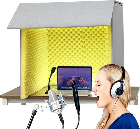 Portable Studio Equipment, Soundproof Booths, Microphone Isolators, Desktop Soundproof Enclosures for Recording Studio-Quality Audio,Lake Blue-80 * 80 * 80cm in Saudi Arabia