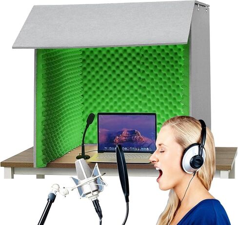 Portable Studio Equipment, Soundproof Booths, Microphone Isolators, Desktop Soundproof Enclosures for Recording Studio-Quality Audio,Lake Blue-80 * 80 * 80cm in Saudi Arabia