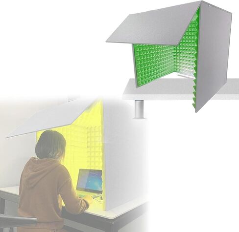 Portable Vocal Booth For Recording, Microphone Foam Booth Cube, Isolation Shield, Desktop Soundproof Cover, Decreasing Noise, For Recording Studio, Podcasts, Singing, And Broa,Green-80*80*80cm in Saudi Arabia
