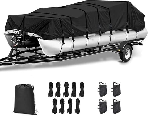 أغطية القارب العائم 420D من قماش أكسفورد وطلاء البولي يوريثان المقاوم للتمزق وغطاء القارب العائم القابل للقطر يناسب عرض الشعاع من 17 إلى 20 بوصة: حتى 102 بوصة in Kuwait