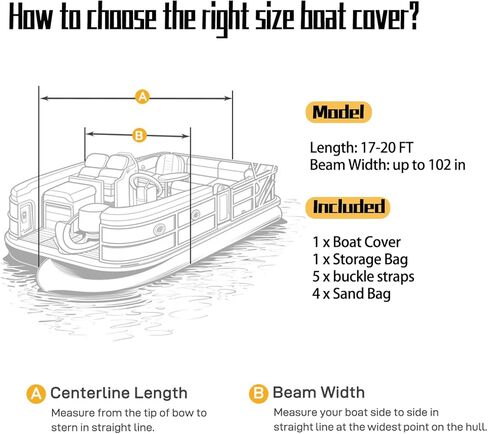 أغطية القارب العائم 420D من قماش أكسفورد وطلاء البولي يوريثان المقاوم للتمزق وغطاء القارب العائم القابل للقطر يناسب عرض الشعاع من 17 إلى 20 بوصة: حتى 102 بوصة in Kuwait