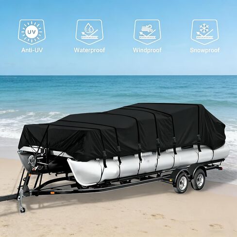 أغطية القارب العائم 420D من قماش أكسفورد وطلاء البولي يوريثان المقاوم للتمزق وغطاء القارب العائم القابل للقطر يناسب عرض الشعاع من 17 إلى 20 بوصة: حتى 102 بوصة in Kuwait