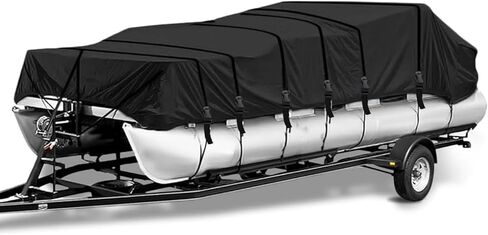 أغطية القارب العائم 420D من قماش أكسفورد وطلاء البولي يوريثان المقاوم للتمزق وغطاء القارب العائم القابل للقطر يناسب عرض الشعاع من 17 إلى 20 بوصة: حتى 102 بوصة in Kuwait