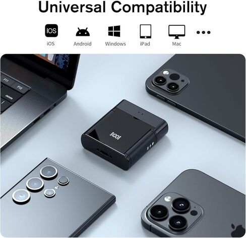 ميكروفون Lavalier لاسلكي لأجهزة iPhone/Android مع Lightning/USB C(2 TX+2 RX+حافظة شحن)، ميكروفون صغير مع خاصية إلغاء الضوضاء، بطارية 35 ساعة، ميكروفون مثبت على طية الصدر لتسجيل الفيديو in Kuwait