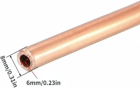 Refrigeration Tubing, Soft Coil Copper Tubing,Copper Tube OD 8mm x ID 6mm Length 6.56 Ft in Kuwait