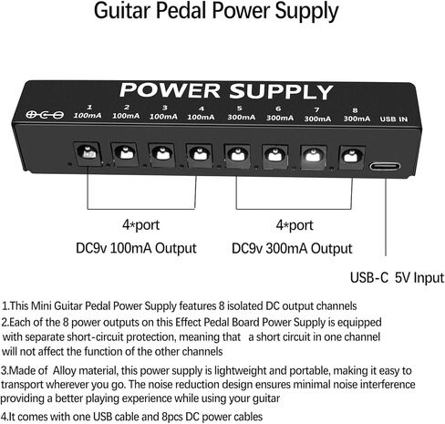 دواسة الجيتار مزود طاقة لدواسة التأثير، 8 مخرج تيار مستمر معزول لدواسة 9 فولت، سوبر ميني in Kuwait