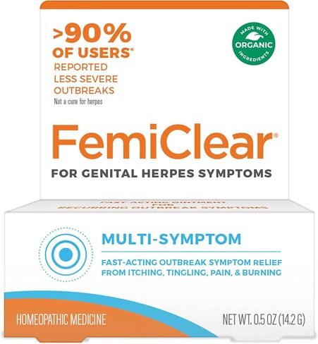 FemiClear, Genital Herpes Symptoms Cream Multi-Symptom, 0.5 Ounce in Kuwait