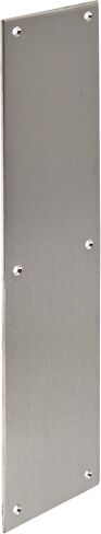 Rockwood 73C.32D Stainless Steel Standard Push Plate, Four Beveled Edges, 16" Height x 4" Width x 0.125" Thick, Satin Finish in Saudi Arabia
