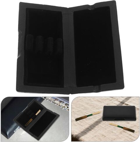 مجموعة SUPVOX Oboe Reed Box مكونة من 3 قطع حافظة واقية من جلد الخراف مع قفل مغناطيسي لتخزين القصب الأسود المضغوط لموسيقيي الأوركسترا أثناء التنقل والاستخدام اليومي in Kuwait