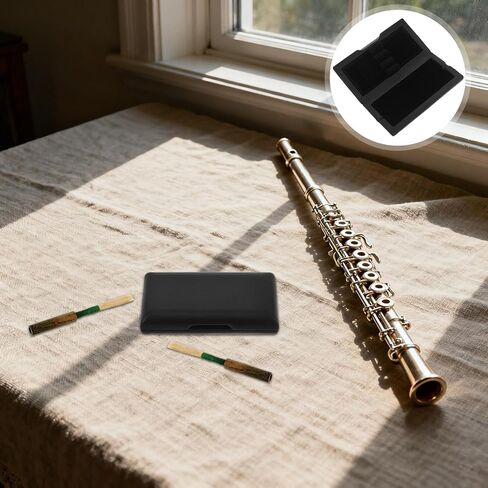 مجموعة SUPVOX Oboe Reed Box مكونة من 3 قطع حافظة واقية من جلد الخراف مع قفل مغناطيسي لتخزين القصب الأسود المضغوط لموسيقيي الأوركسترا أثناء التنقل والاستخدام اليومي in Kuwait