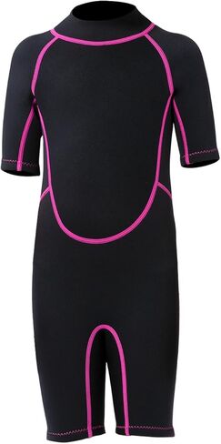 بدلة سباحة FLEXEL للأطفال للأولاد والبنات والأطفال الصغار، بدلة سباحة قصيرة بسحاب خلفي 2 مم، بدلة سباحة كاملة بسحاب خلفي 3 مم، ملابس سباحة حرارية من النيوبرين للغوص وركوب الأمواج ودروس السباحة in Kuwait